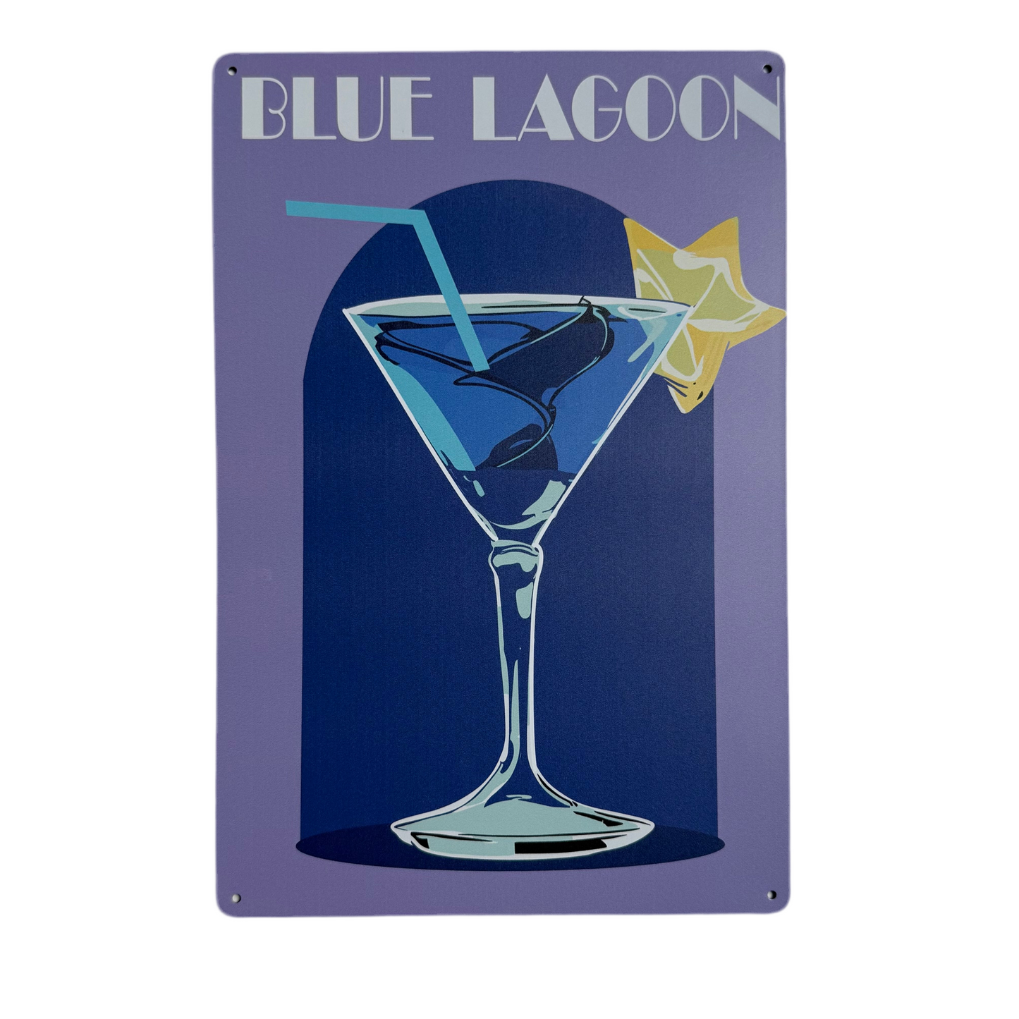 Wandbord Cocktails - Blue lagoon